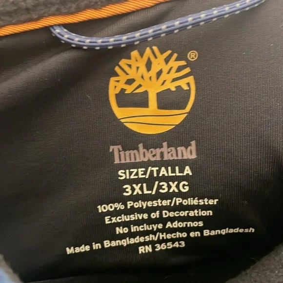 Timberland navy 3x fleece 3/4 zip hoodie - Picture 4 of 5
